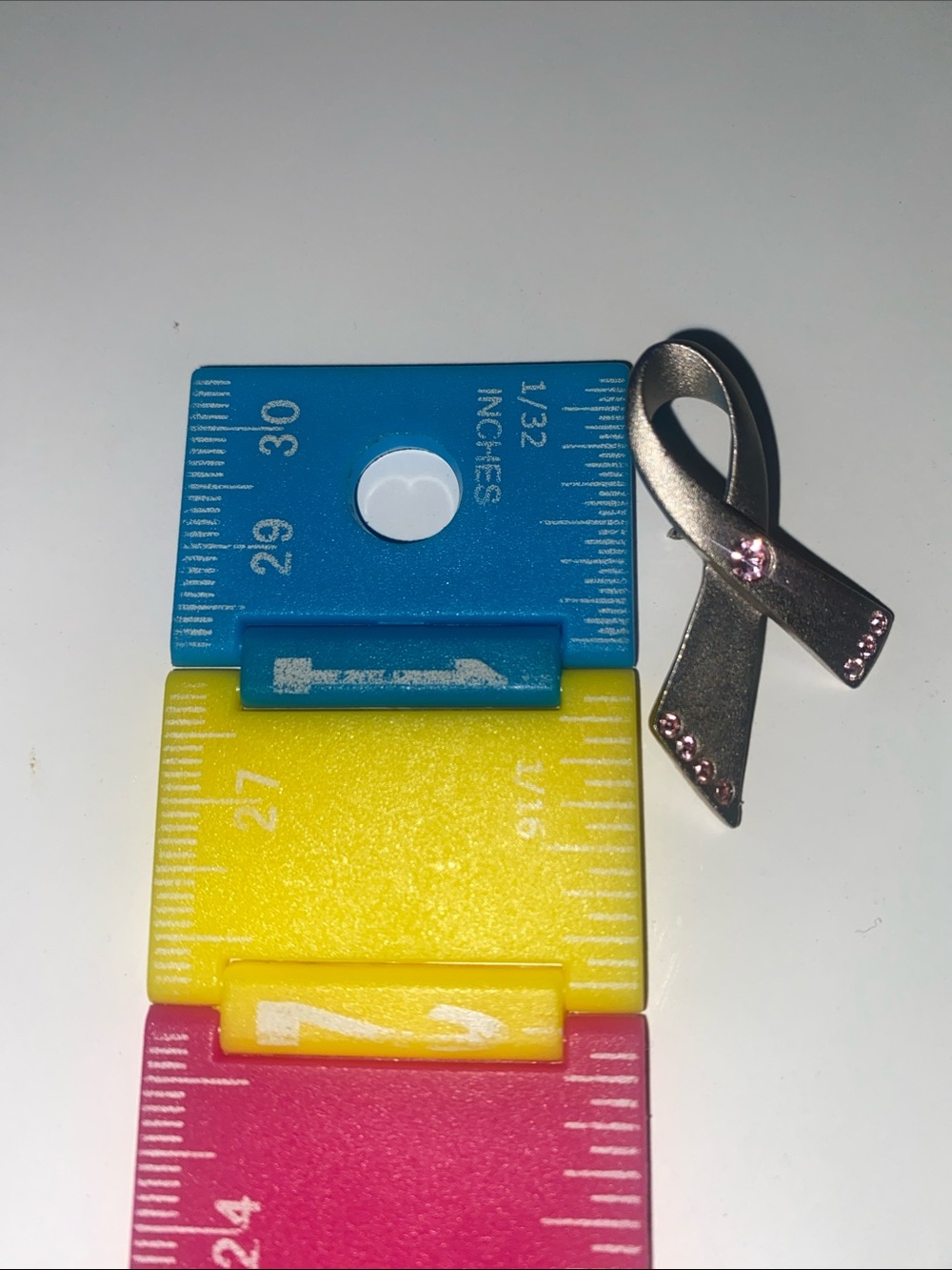 Pink Ribbon Awareness Brooch with Pink Crystal Accents - Picture 4 of 4